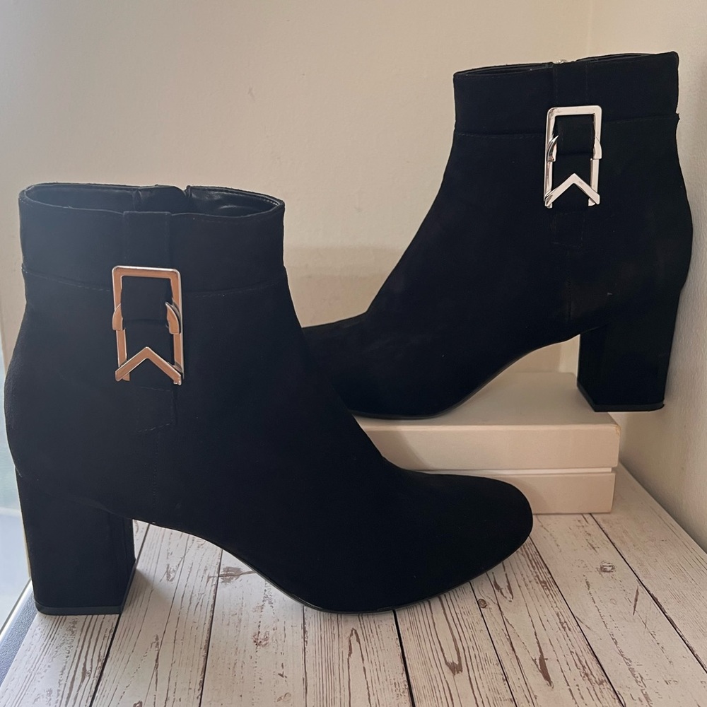 Calvin Klein Suede Black Ankle Boots